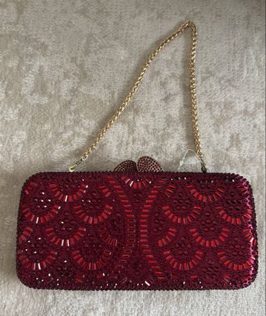 Elegante rote Abendtasche / Evening clutch wine red