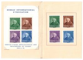 1942 BIE, seltenes Geschenkheft Pere Girard mit Block *