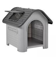 Hundehütte 87x72x76cm Grau/Schwarz Unterschlupf