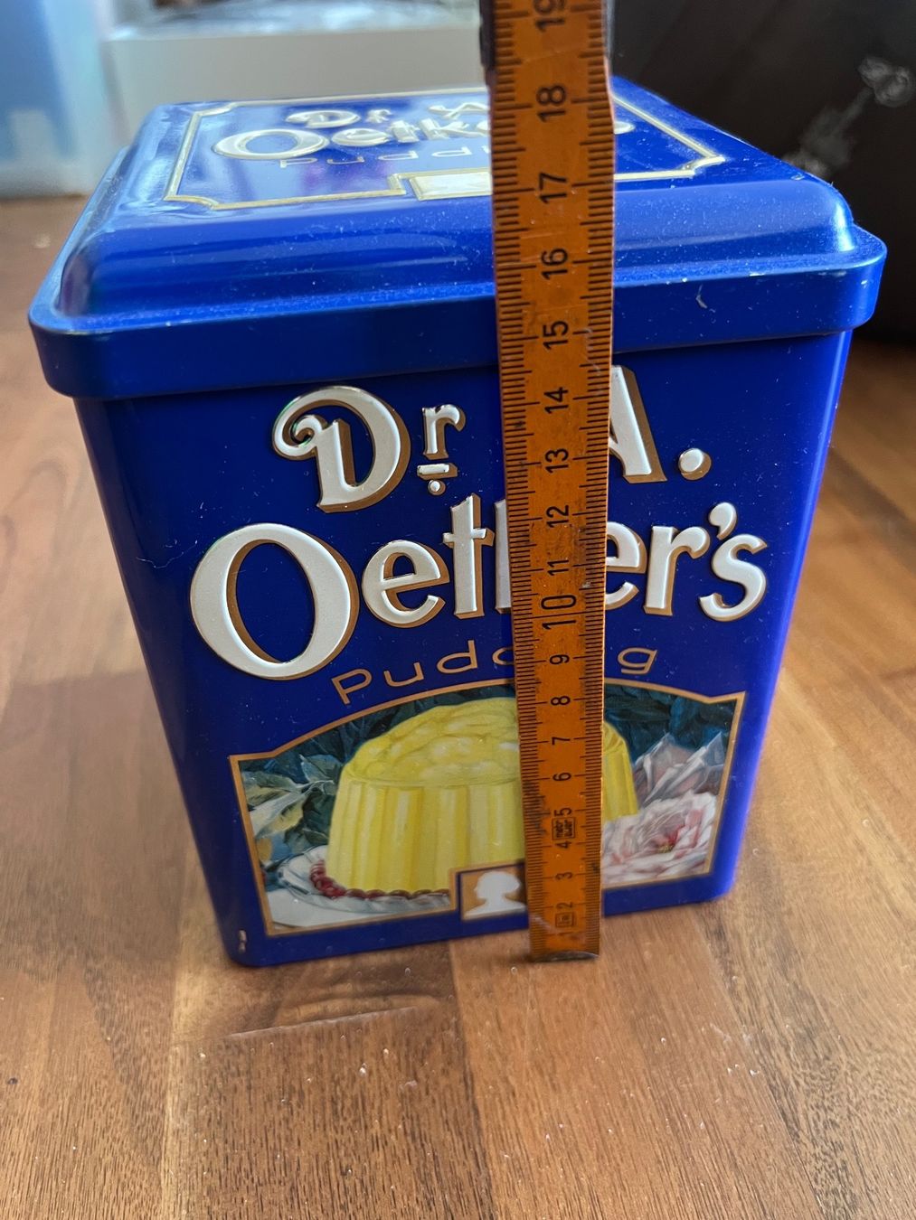 Dosen: Dr. Oetker's Pudding Dose Blechdose Vintage Retro blau Dose – Gebraucht aus Jona von Sariksa 1