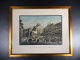 ⭐ Marktplatz u. Rathaus zu Basel, 1840