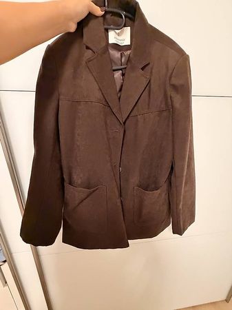 Brauner Velourleder-Optik Blazer