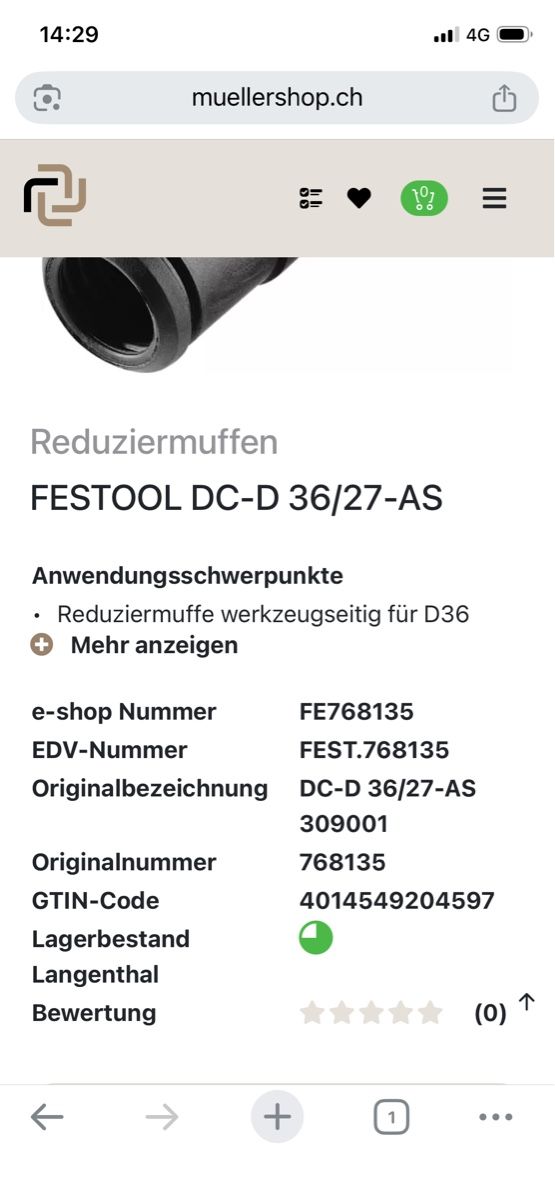 Festool Tutti gli attrezzi: Festool Reduziermuffe ab 1.- – Usato da Wabern venduto da HK-Design 4