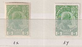 Z39) Liechtenstein 1912 - 1925, 1x* und 1y*, ungebraucht