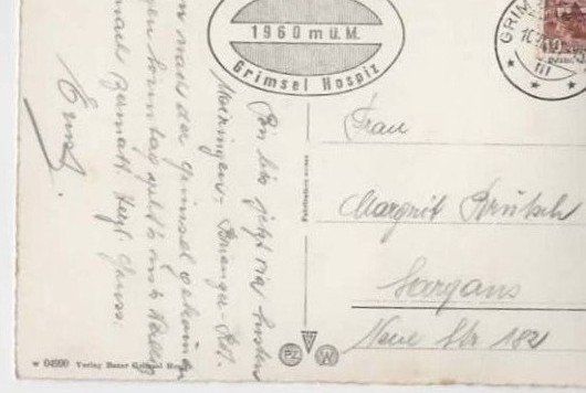 Ansichtskarten: Grimsel Hospiz, AK gestempelt 1947 – Gebraucht aus Buchs AG von Baerfisch 1