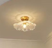 Lampe Suspendue Vintage en Pierre de Verre à Fleurs