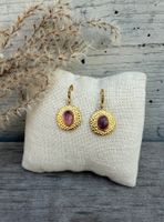Traumhaft schön: AMETHYST Edelstahl vergold. Ohrringe