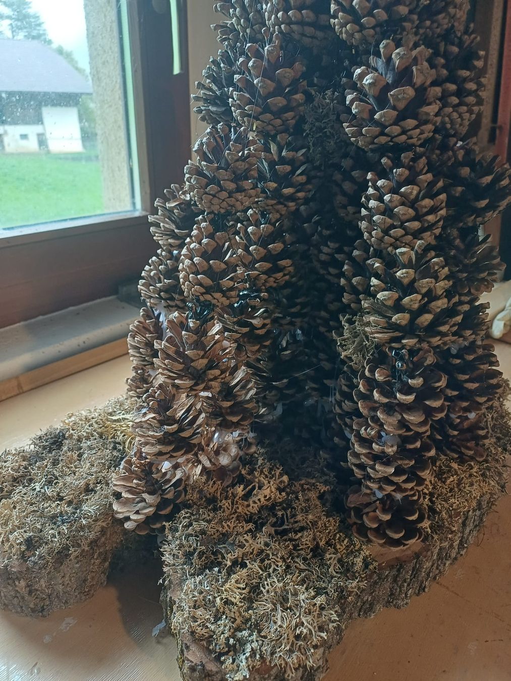 Sapin de Noël décoratif fait main en pommes de pin naturel (Neu (gemäss ...