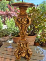 Antiker Altar Kerzenständer im Barockstil, Gold-Look,