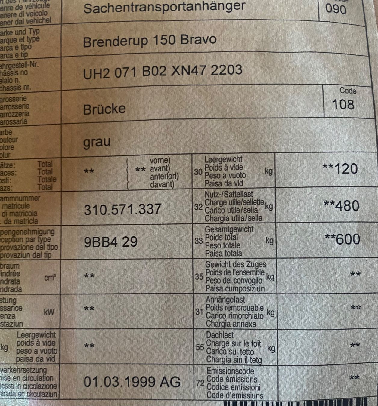 Brenderup Rimorchi: Sachtransportanhänger Brenderup – Usato da Oberflachs venduto da Hardy80 5