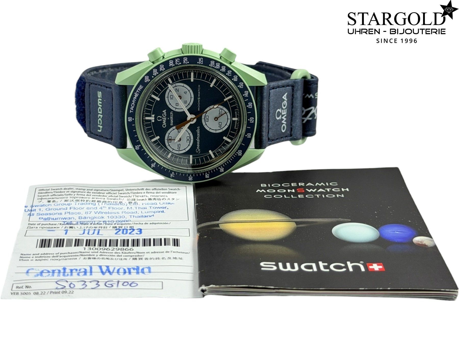Swatch Uhren: Swatch Moonswatch "Mission On Earth" - SO33G100 – Gebraucht aus Zürich von Stargold-Uhren 2