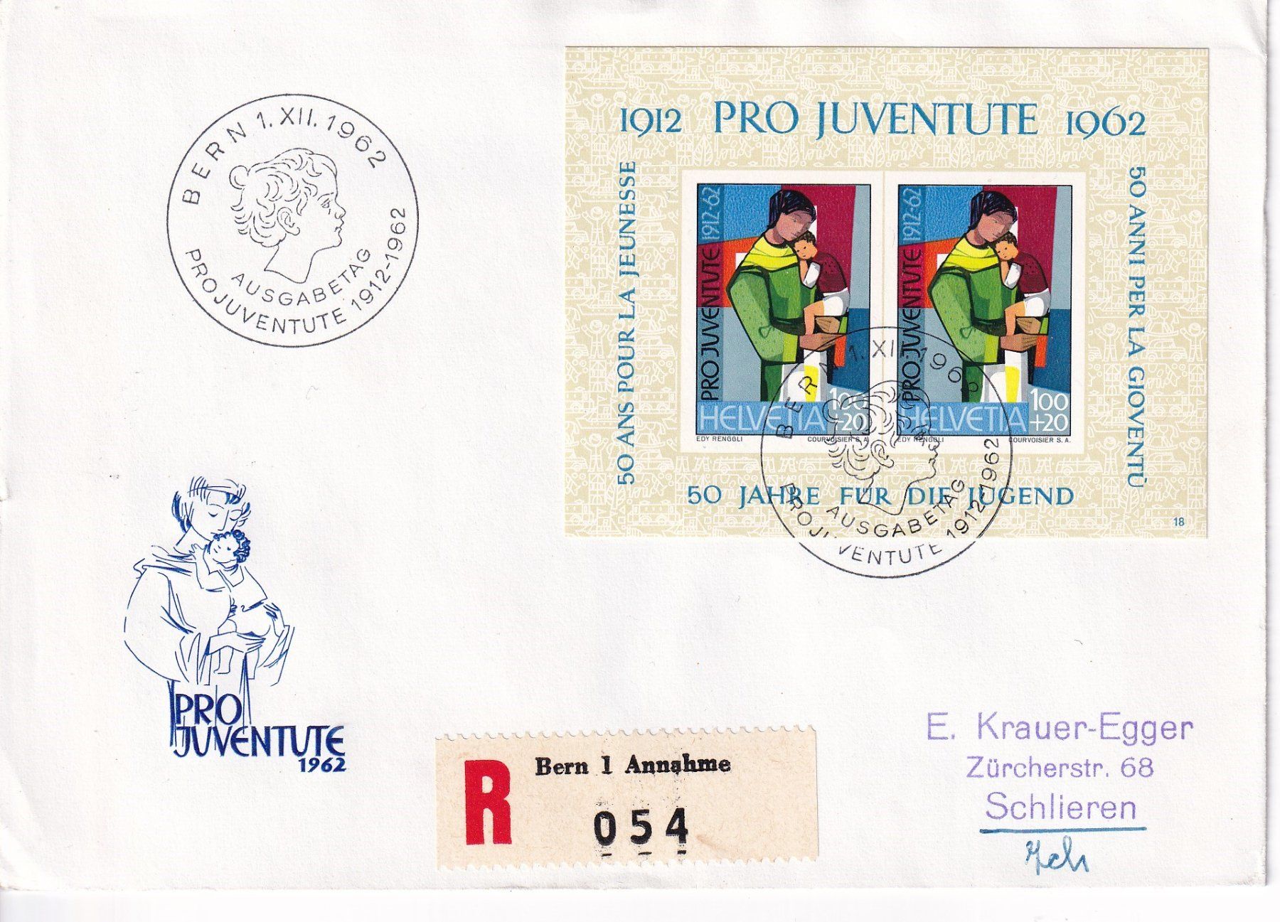 Tutti i francobolli: Pro Juventute 1962/63 inkl. FDC mit Block+++++ – Usato da Samnaun-Compatsch venduto da Muckimu