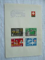 1956 Faltblatt MUBA mit Satz Werbemarken