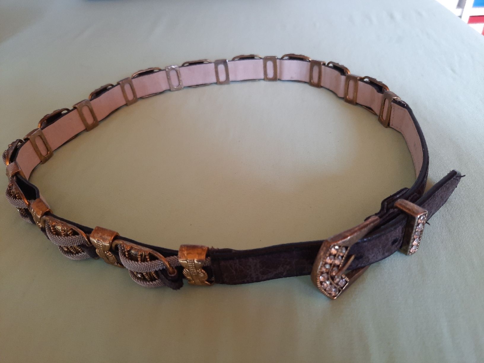 Cinture: Gürtel vintage  Metall-Leder  – Usato da Mühledorf SO venduto da schnulli51 1