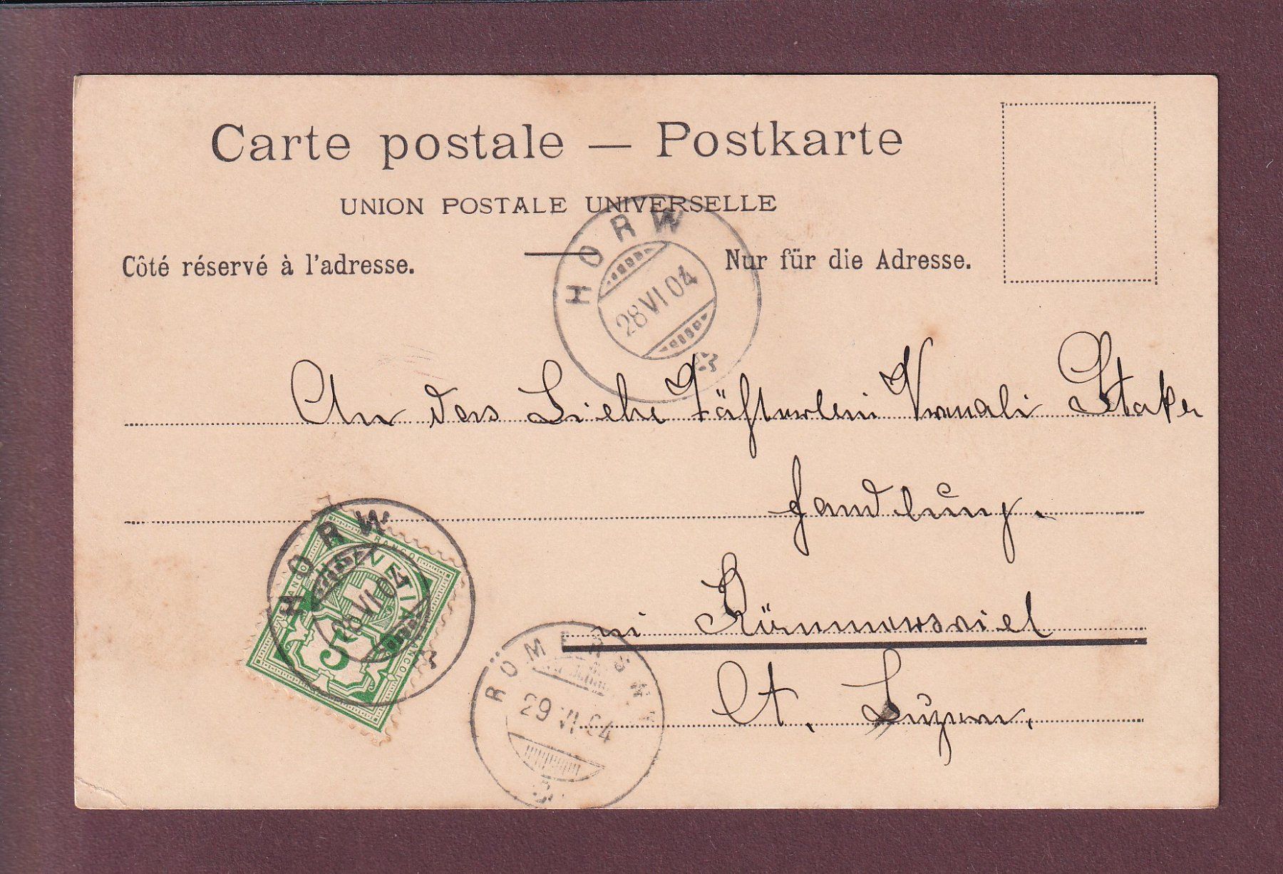 Cartoline postali: SOLOTHURNER TRACHT - 1904 CPN – Usato da Pully venduto da nicecards 1