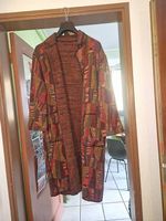 Cappotto cardigan lungo vintage fantasia geometrica
