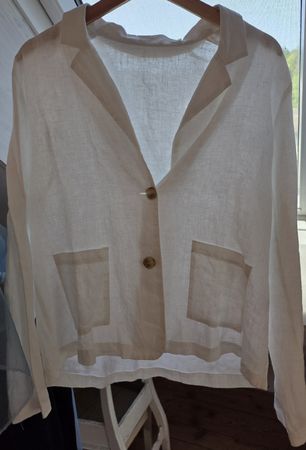 Damen Leinenblazer Weiss Grösse M