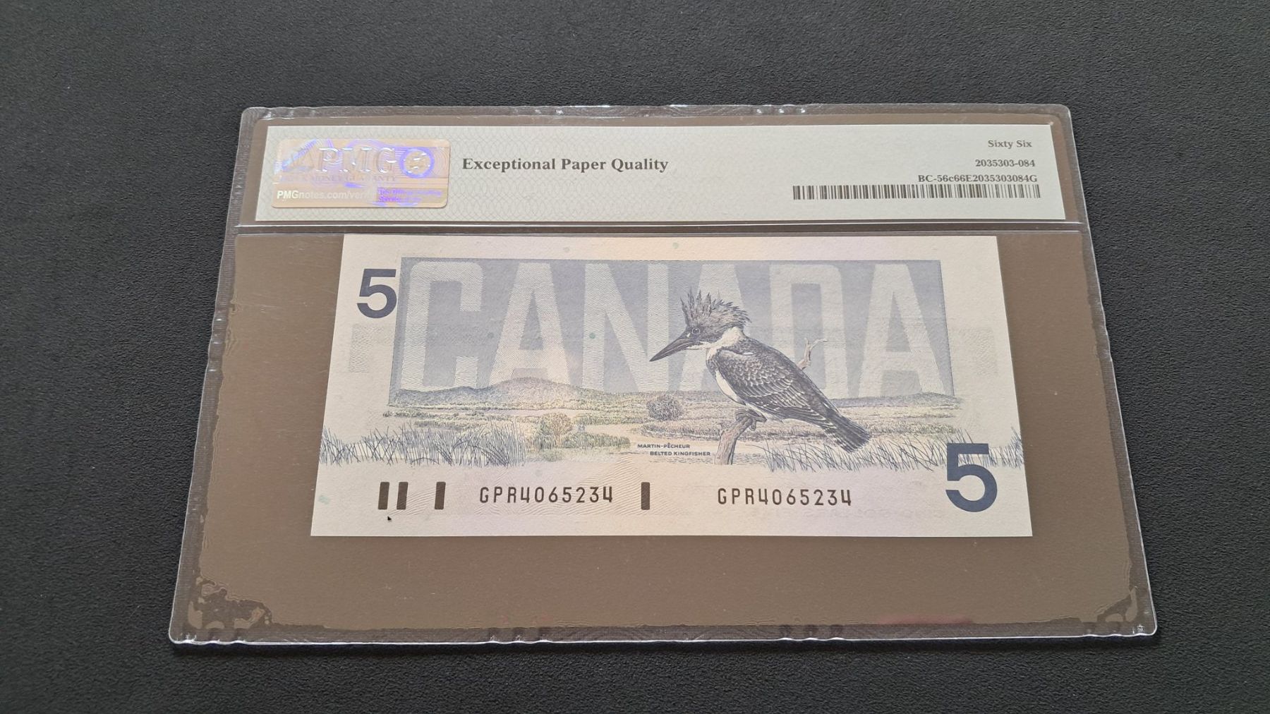Banconote: Kanada 5 Dollars 1986 Pmg 66 EPQ – Nuovo e nell'imballaggio originale da Lufingen venduto da E-Auktion 1