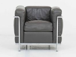 Le Corbusier LC2 Sessel von Cassina in Grau