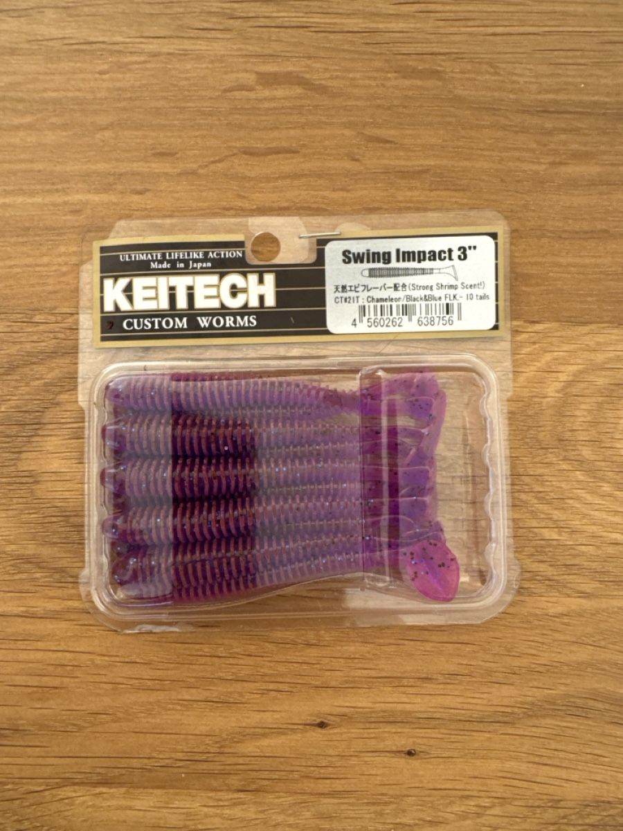 Esche: Keitech Swing Impact, 3", Chameleon / Black&Blue FLK – Nuovo e nell'imballaggio originale da Jaberg venduto da Hotspur_82
