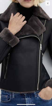 Double Face Jacke mit Ledereffekt