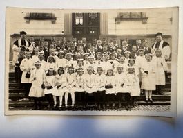 Postkarte Ansichtskarte Eschenbach  Schule Schulklasse 1929