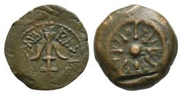 Judaea, Hasmoneans. Alexander JANNAIOS (Yehonatan) Æ Prutah