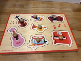 Puzzle aus Holz / Instrumente Kennen lernen mit  Ton