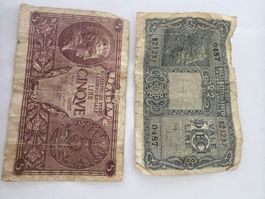 (2838) Italien Note 1x 5 + 1x 10 Lire