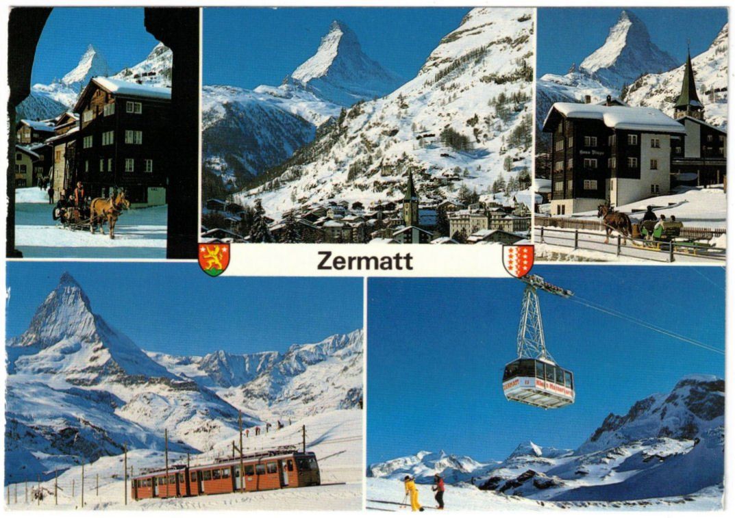 Cartoline postali: Zermatt - 5 Bild AK – Usato da Binningen venduto da Mountainrider