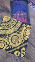 Gianni Versace 140x140 Seidentuch Schal Schwarz Gold Barock