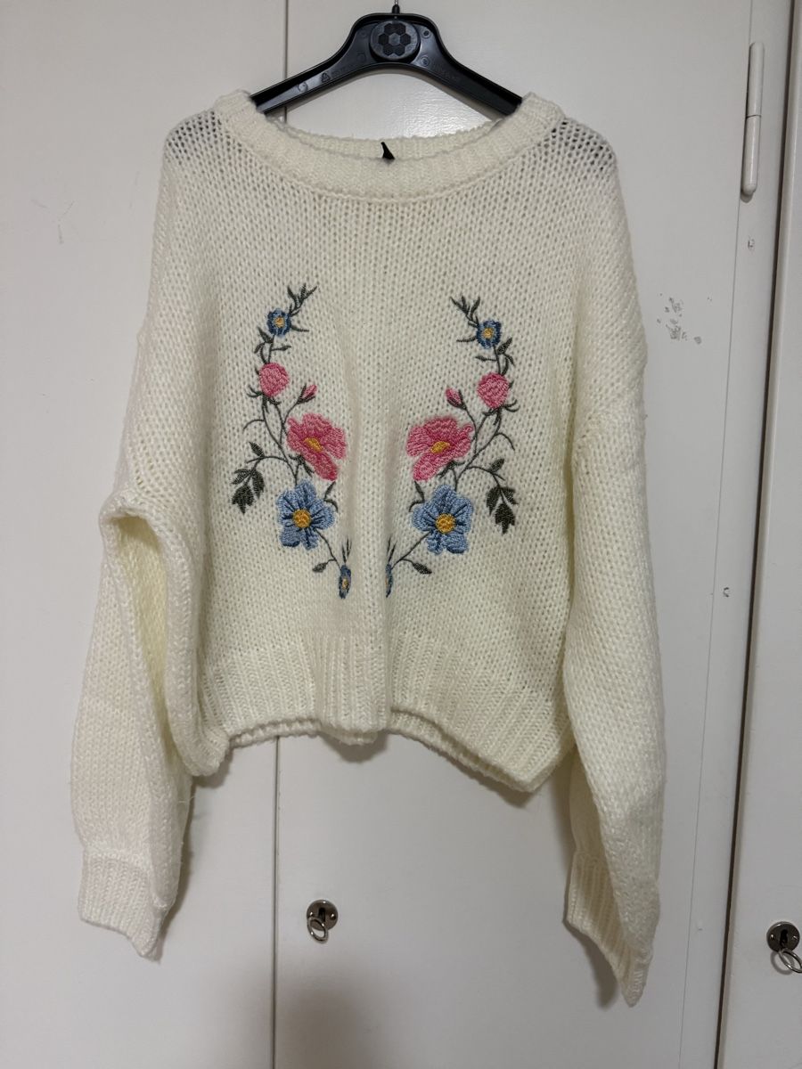 H&M Pullover & Sweatshirts: H&M Strickpullover, Wollpullover, Winter, Blumenmuster, L – Neu (gemäss Beschreibung) aus Zürich von Herbion1