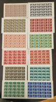 1943 -1957 : 12 postfrische Bogen ** KP 738.--