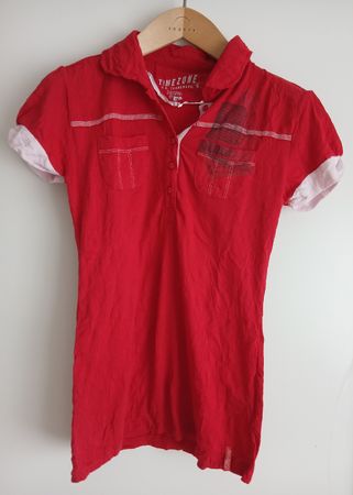 Women Polo Shirt TIMEZONE Red Size S Short Sleeve