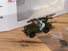 AEMA 101001-3 1:87 Schw. Armee Jeep Willys Panzer Abwehr