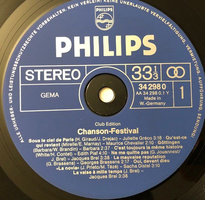 Dischi in vinile: Chanson Festival (LP) – Usato da Grüningen venduto da azulvinyl 3