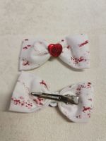 Haarspange Haarclip Mäschchen Herz rot bloody ca 8x4cm