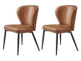 Esszimmerstühle 2er Set Kunstleder Mid-Century ECCO