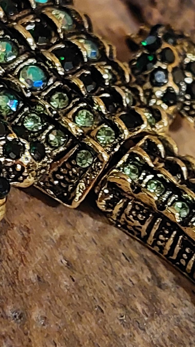 Broches & Aiguilles: Grosse Krokodil Brosche mit Strass - 14 cm – Neuf (Voir description) à Oberwil BL par Hunajakakku 4
