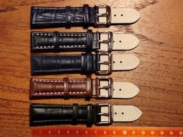 5 x 20mm Bracelet de montre en cuir