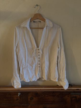 Zara Bluse weiss mit Schnürung Grösse S guter Zustand