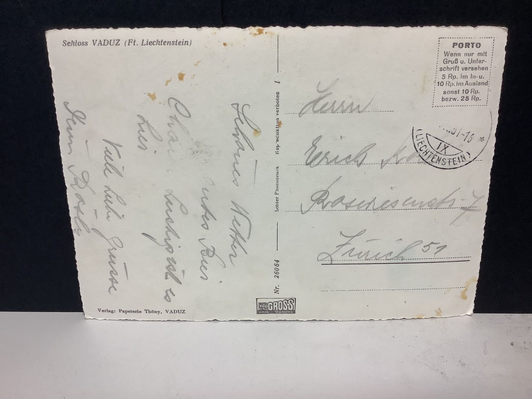 Cartoline postali: Schloss Vaduz – Usato da Flaach venduto da Monisoldshop 1