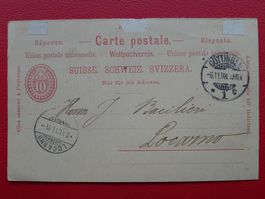 1898; Antwortkarte von Göttingen DE nach LOCARNO