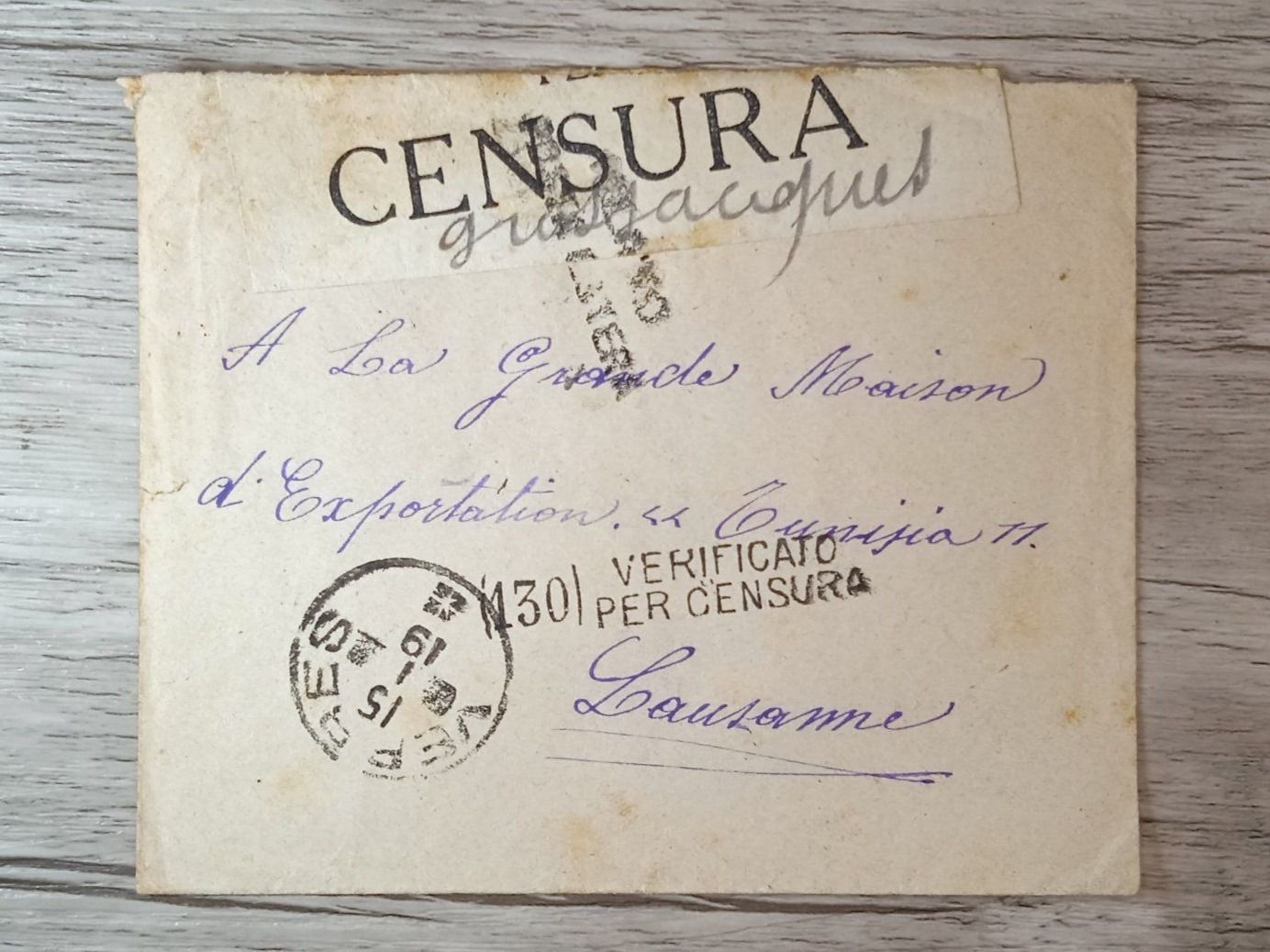 Alle Briefmarken: TR48 Enveloppe + Timbre Italie 1919 – Gebraucht aus Cousset von Patrick_Collections 1