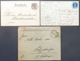 DEUTSCHES REICH: 5 Poststücke aus 1892–1939