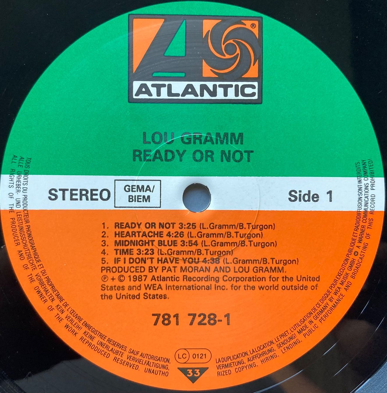Schallplatten: FOREIGNER / LOU GRAMM - READY OR NOT – Gebraucht aus Poliez-Pittet von Newtown-Records 3
