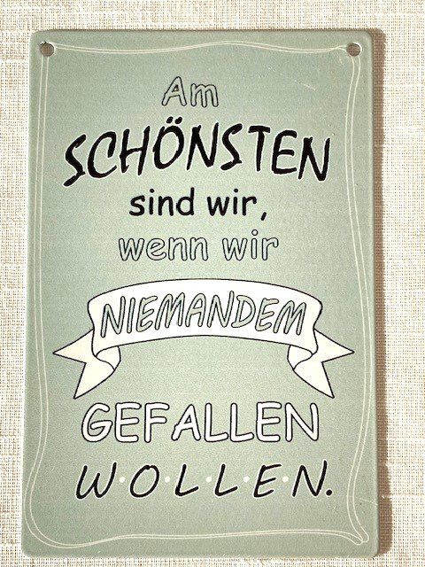Tutte le decorazioni: Deko-Blechschild mit keckem Spruch – Usato da Rüti ZH venduto da Tredeschin