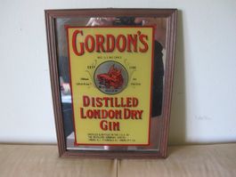 Bar Spiegel Gin London Werbung Dekoration Vintage Selten Rar
