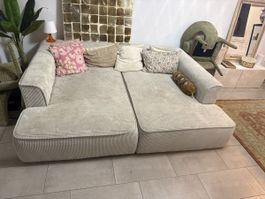 VENTE-UNIQUE Sofa 3-Sitzer - tiefe Komfortsitzfläche - grob 