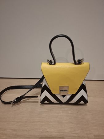Jadise, Made in Italy, Designertasche, Gelb und Chevron